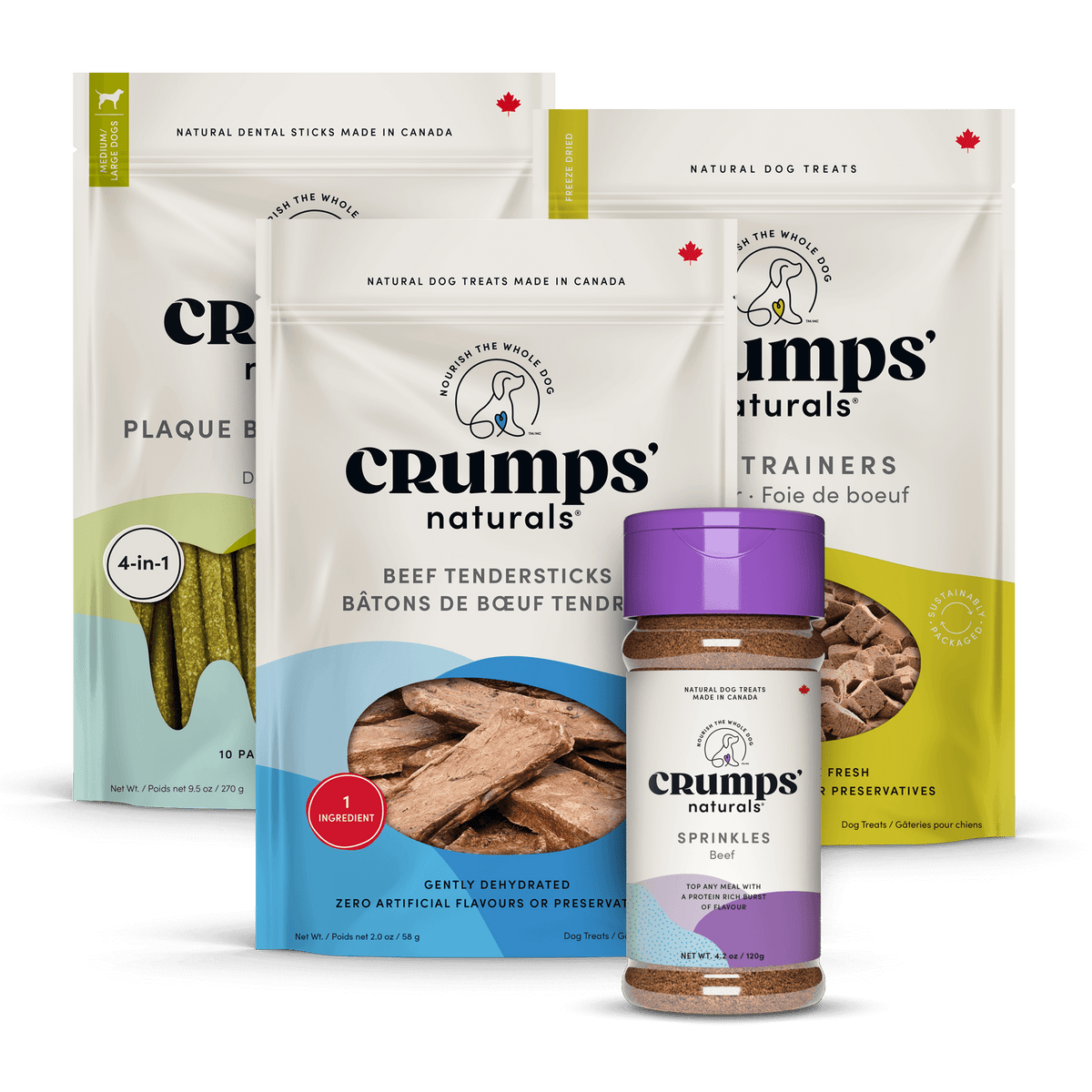 All Natural I Love Beef Dog Treat Bundle Crumps' Naturals Canada