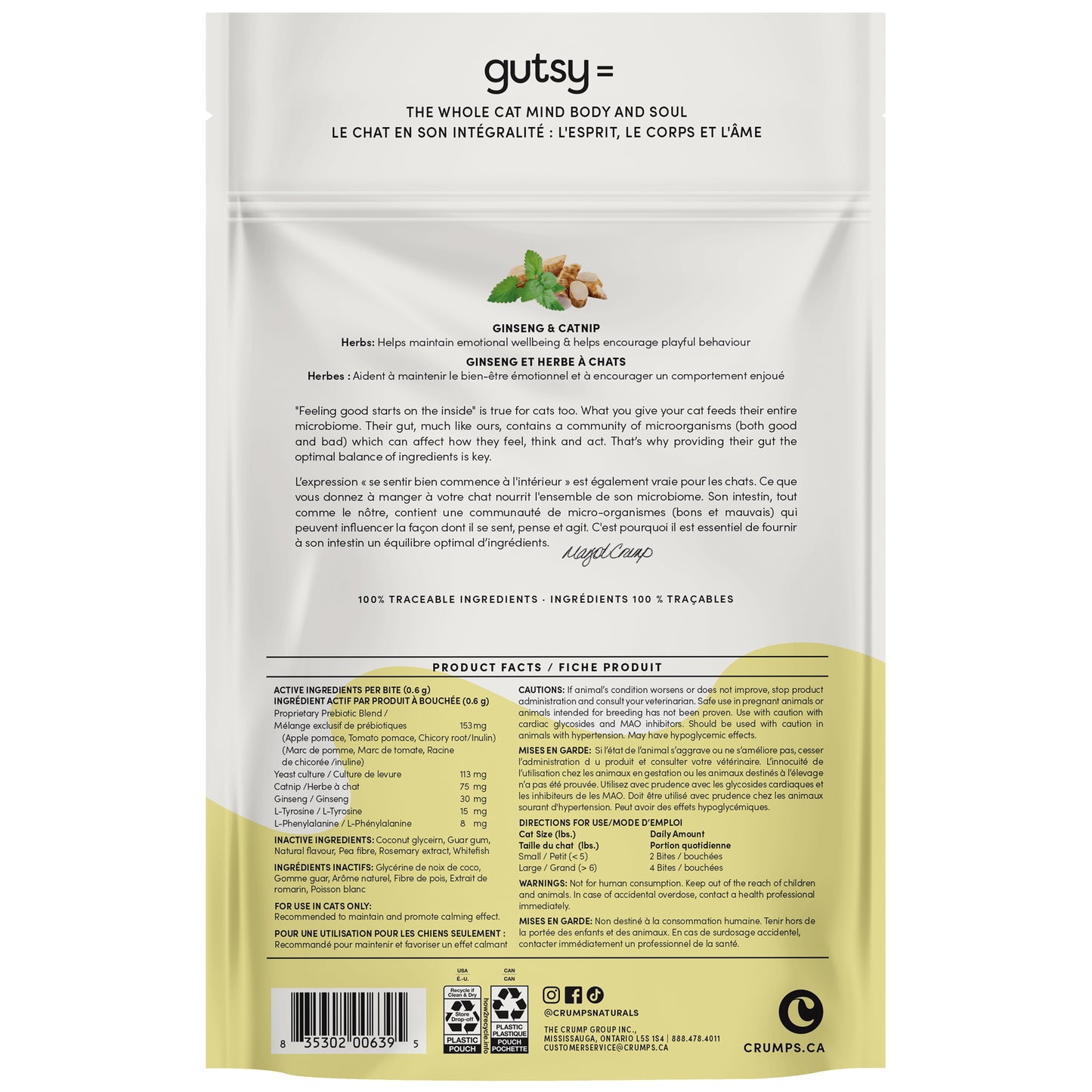 
                        
                          Crumps Naturals Gutsy Cat - Happy Bites 3.2oz
                        
                      