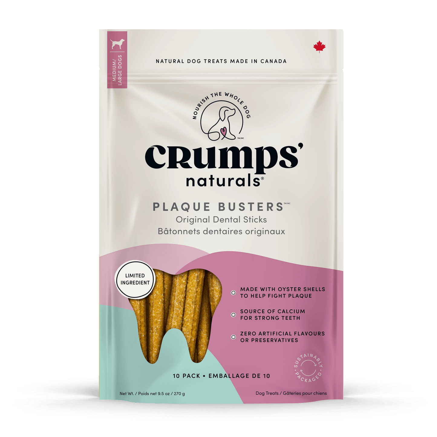 Plaque Busters Original Dental Sticks Crumps Naturals Canada